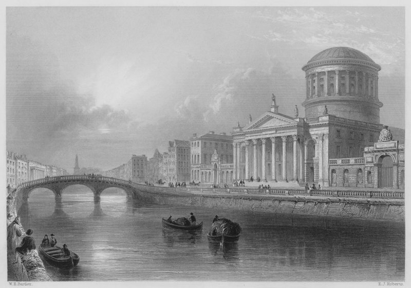 The Four Courts, Dublin (rycina) autorstwa William Henry (after) Bartlett