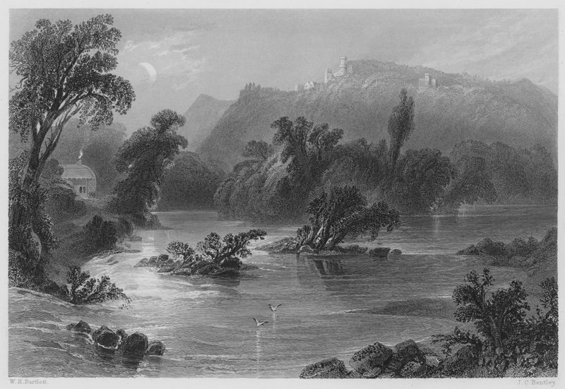 Spotkanie Wód, Vale of Ovoca (rycina) autorstwa William Henry (after) Bartlett