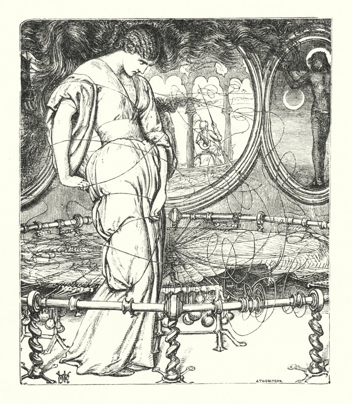 Pani Shalott (rycina) autorstwa William Henry (after) Hunt