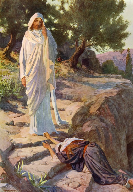 Pierwsze pojawienie się naszego Pana po Jego Zmartwychwstaniu (kolor lito) autorstwa William Henry (after) Margetson
