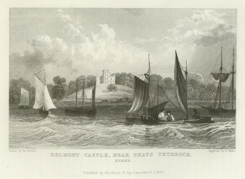 Zamek Belmont, niedaleko Grays Thurrock, Essex autorstwa William Henry Bartlett