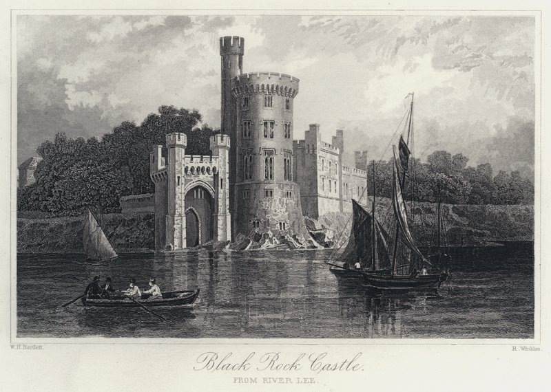 Zamek Black Rock, od rzeki Lee (rycina) autorstwa William Henry Bartlett