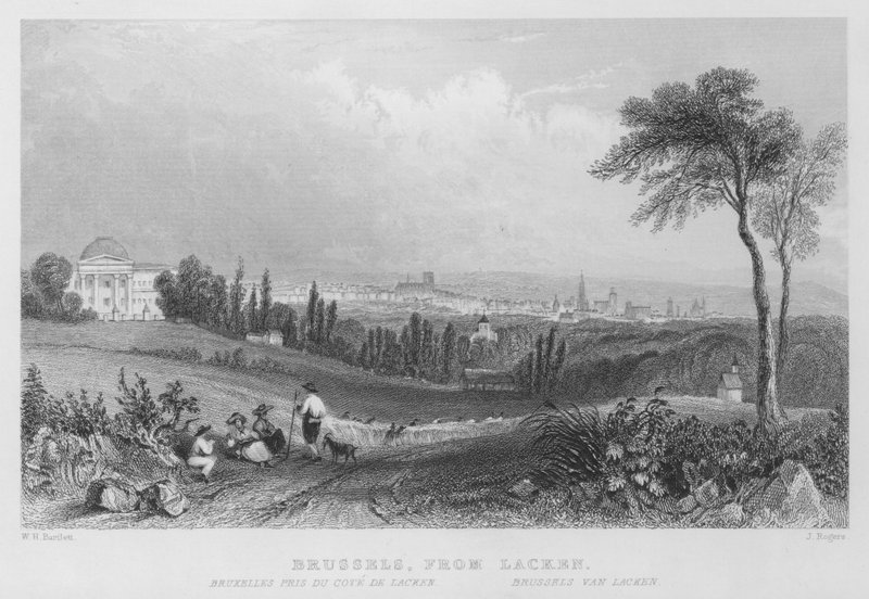 Bruksela, z Lacken (grawerowanie) autorstwa William Henry Bartlett