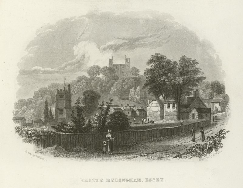 Castle Hedingham, Essex autorstwa William Henry Bartlett