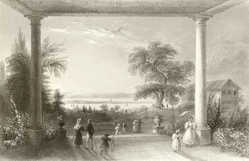 Miasto i Jezioro Bodeńskie, z zamku Wolfsberg autorstwa William Henry Bartlett