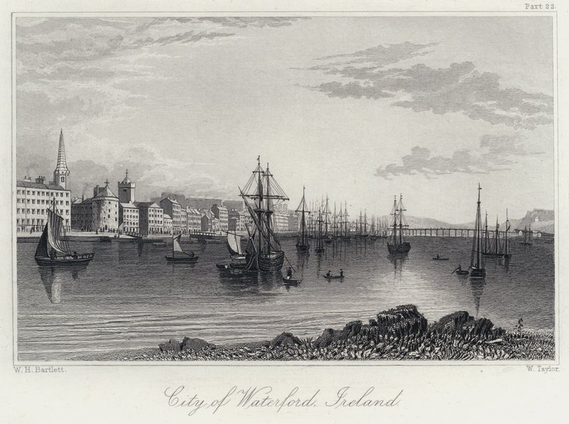 Miasto Waterford, Irlandia (grawerowanie) autorstwa William Henry Bartlett