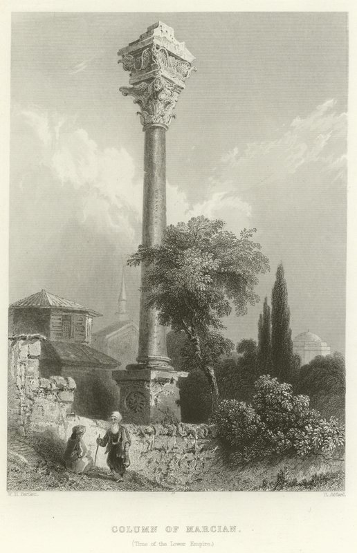 Kolumna Marcjana, Konstantynopol autorstwa William Henry Bartlett