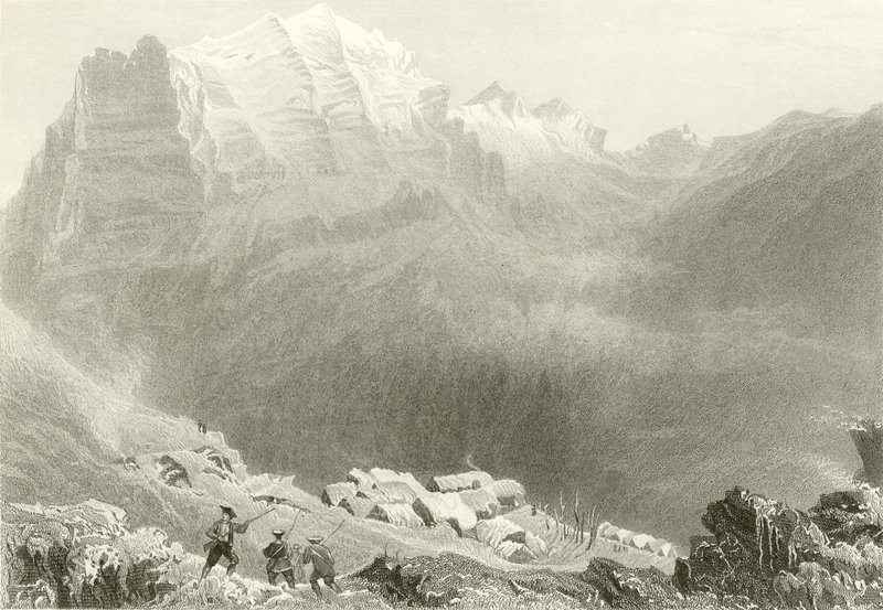 Dormeilleuse, Wysokie Alpy, miejsce pracy Felixa Neffsa autorstwa William Henry Bartlett