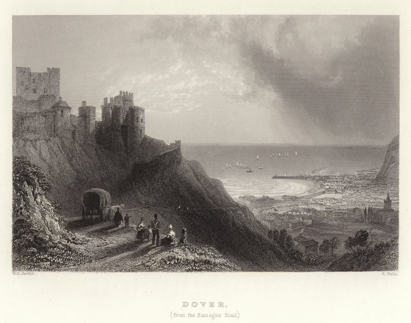 Dover, (z drogi Ramsgate) autorstwa William Henry Bartlett