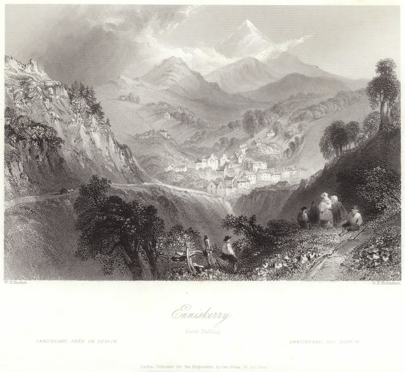 Enniskerry w hrabstwie Wicklow autorstwa William Henry Bartlett