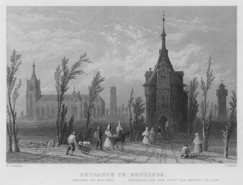 Wejście do Moulines (grawerowanie) autorstwa William Henry Bartlett