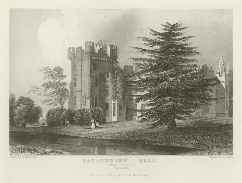 Faulkbourne Hall, niedaleko Witham, Essex autorstwa William Henry Bartlett