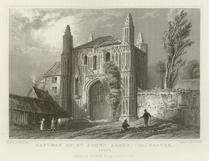 Brama opactwa św. Jana, Colchester, Essex autorstwa William Henry Bartlett