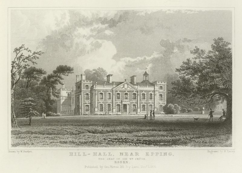 Hill-Hall, niedaleko Epping, siedziba Sir Williama Smytha, Essex autorstwa William Henry Bartlett