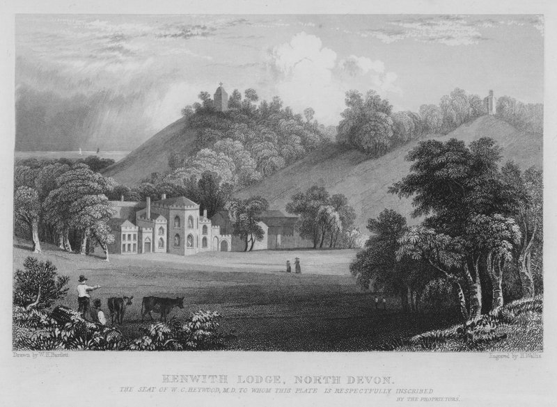 Kenwith Lodge, North Devon (grawerowanie) autorstwa William Henry Bartlett