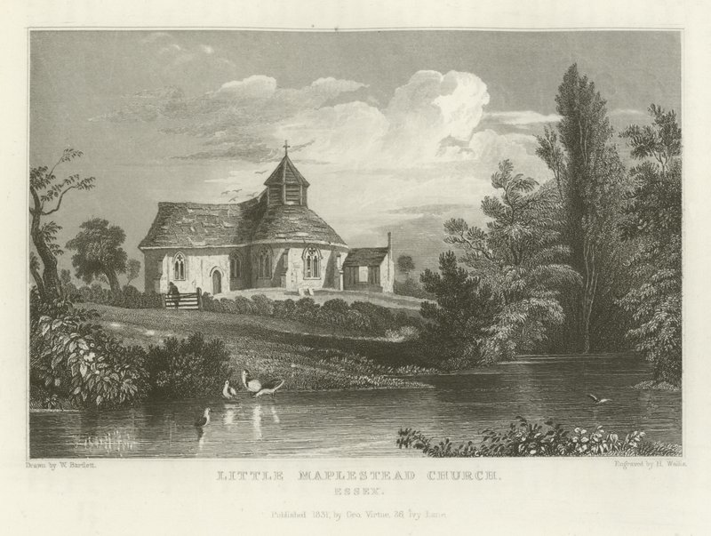 Kościół Little Maplestead, Essex autorstwa William Henry Bartlett