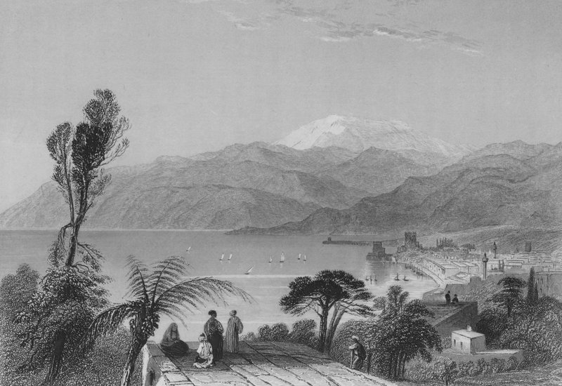 Góra Liban (rycina) autorstwa William Henry Bartlett