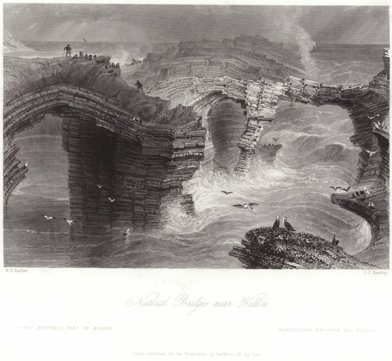Naturalne mosty w pobliżu Kilkee autorstwa William Henry Bartlett