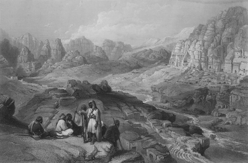 Petra, Miejsce Miasta, Jeremiasz XLIX autorstwa William Henry Bartlett