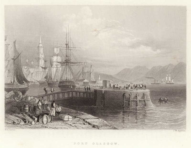 Port Glasgow autorstwa William Henry Bartlett