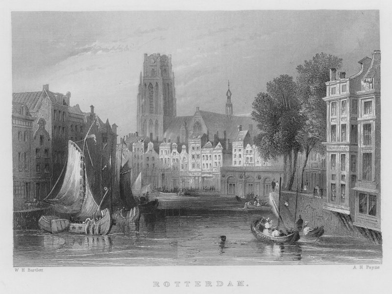 Rotterdam (grawerowanie) autorstwa William Henry Bartlett