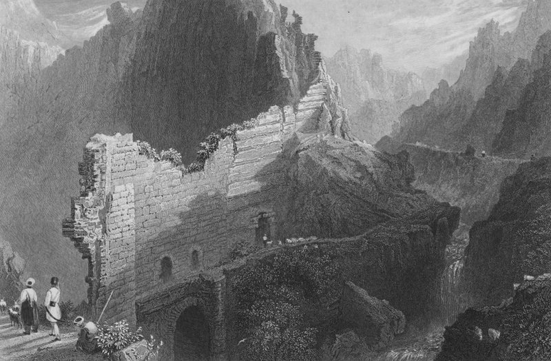 Zrujnowane mury Antiochii, starożytny Anatot autorstwa William Henry Bartlett
