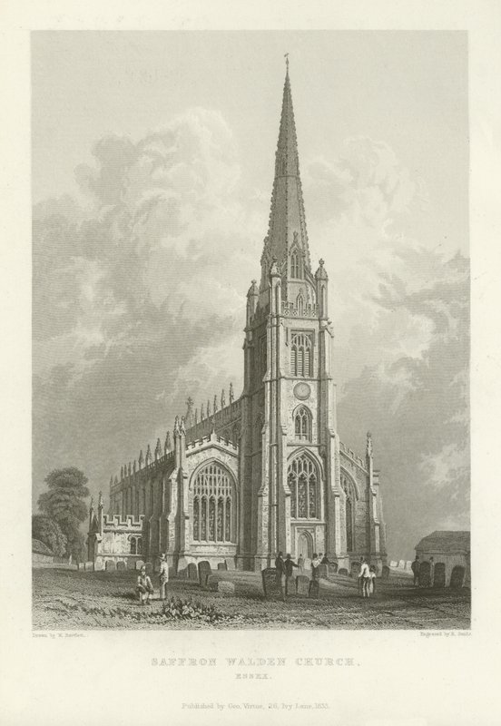 Saffron Walden Church, Essex autorstwa William Henry Bartlett