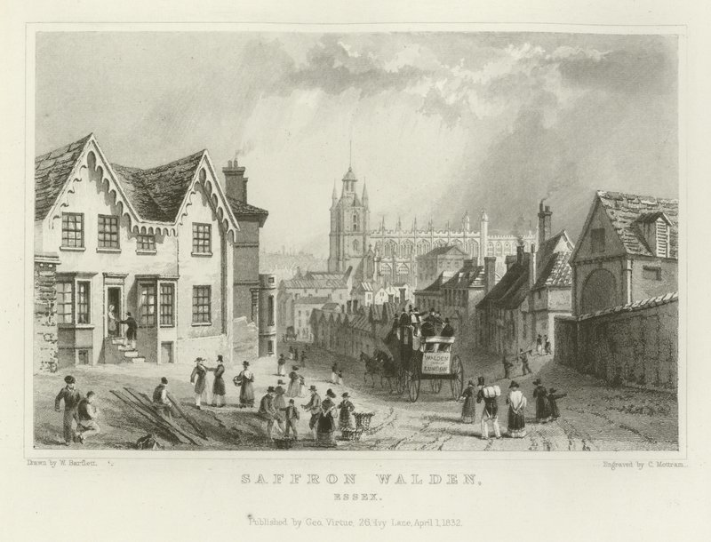 Szafran Walden, Essex autorstwa William Henry Bartlett