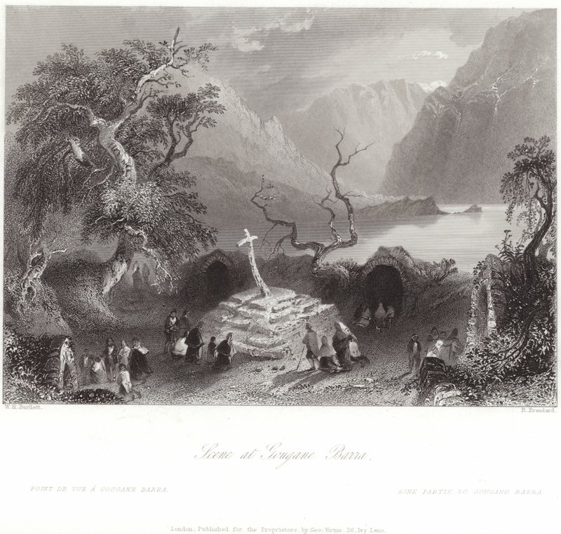 Scena w Gougane Barra w hrabstwie Cork autorstwa William Henry Bartlett