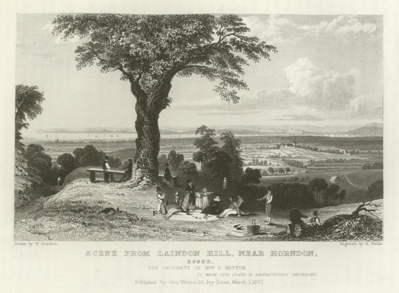 Scena z Laindon Hill, niedaleko Horndon, Essex autorstwa William Henry Bartlett