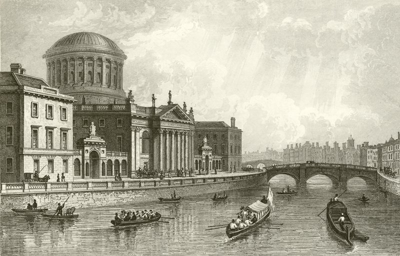 The Four Law Courts, Dublin autorstwa William Henry Bartlett