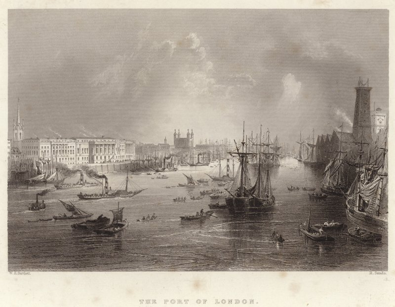 Port w Londynie autorstwa William Henry Bartlett