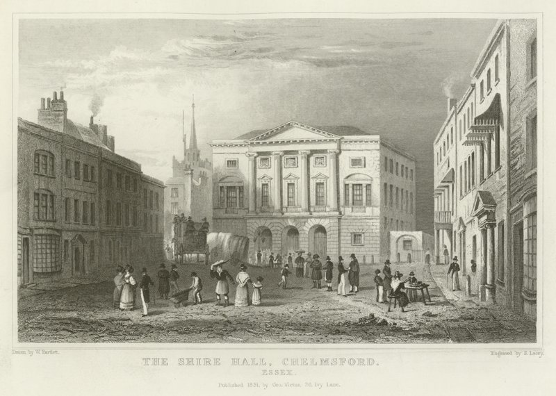 Shire Hall, Chelmsford, Essex autorstwa William Henry Bartlett