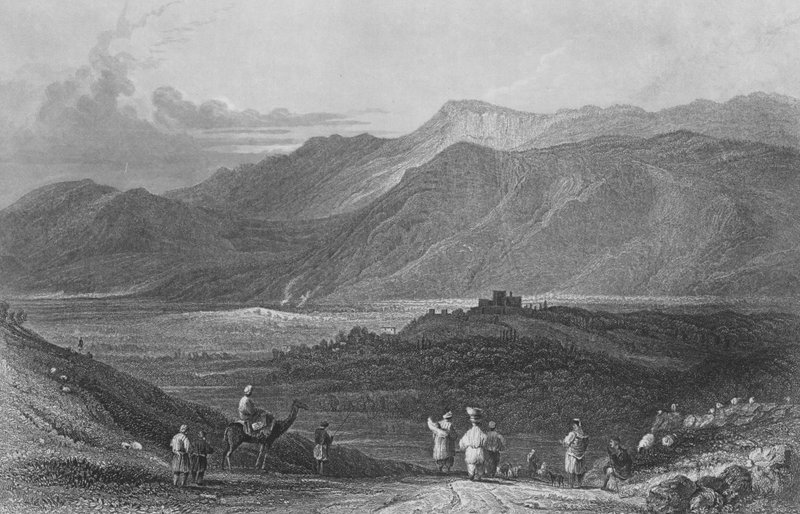 Wioska Zgarti, Góra Liban autorstwa William Henry Bartlett