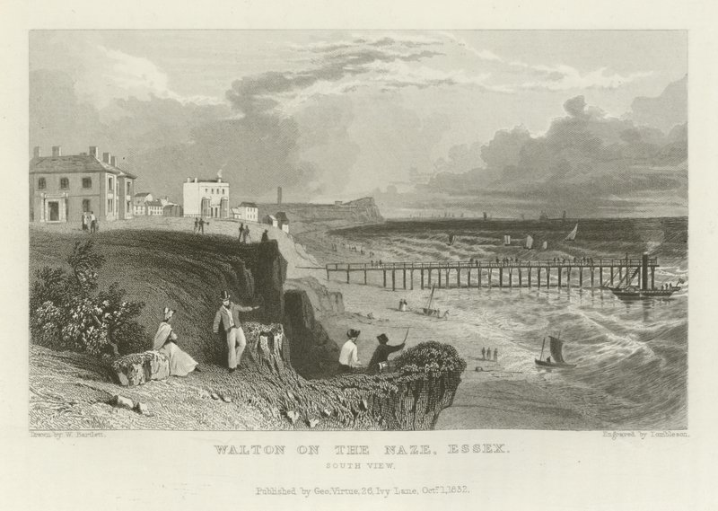 Walton on the Naze, Essex, South View autorstwa William Henry Bartlett