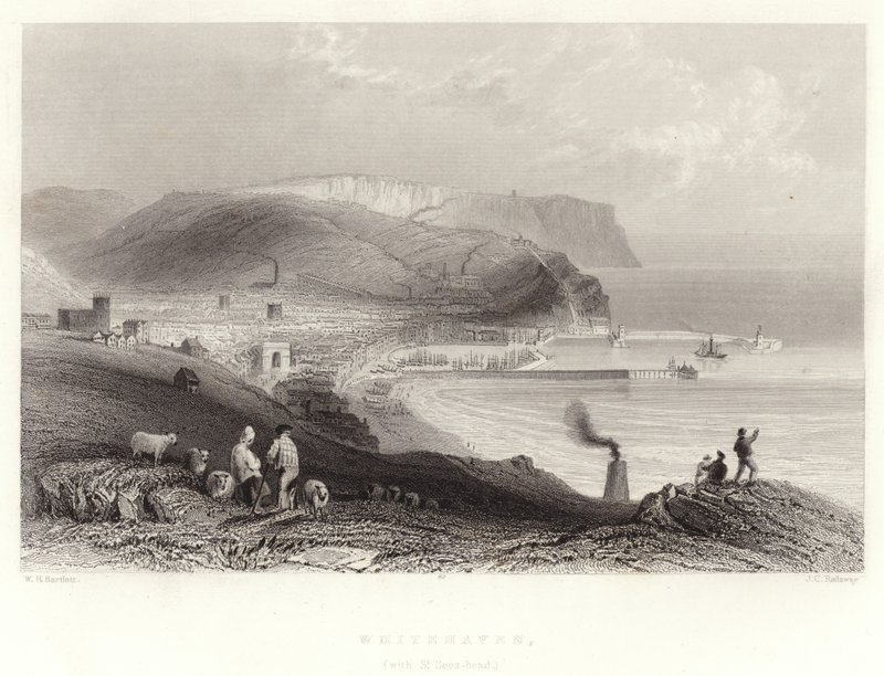 Whitehaven (z głową St Bees) autorstwa William Henry Bartlett