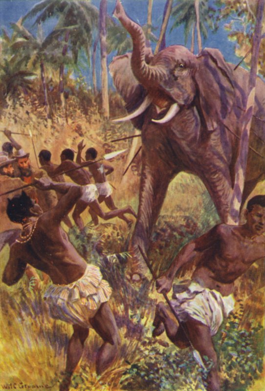 Ilustracja do The Gorilla Hunters autorstwa RM Ballantyne (kolor lito) autorstwa William Henry Charles Groome