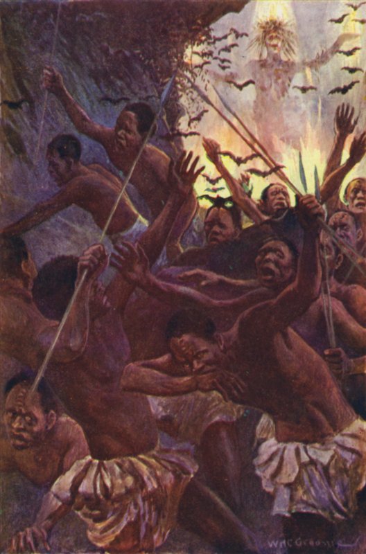 Ilustracja do The Gorilla Hunters autorstwa RM Ballantyne (kolor lito) autorstwa William Henry Charles Groome
