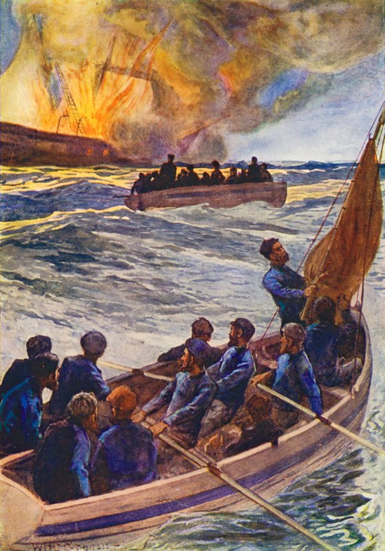 Ilustracja do książki "Świat lodu albo wielorybniczy rejs delfina" (kolorowa litografia) autorstwa William Henry Charles Groome