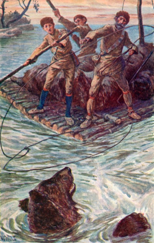 Jake zarzucił pętlę na głowę grizzly autorstwa William Henry Charles Groome
