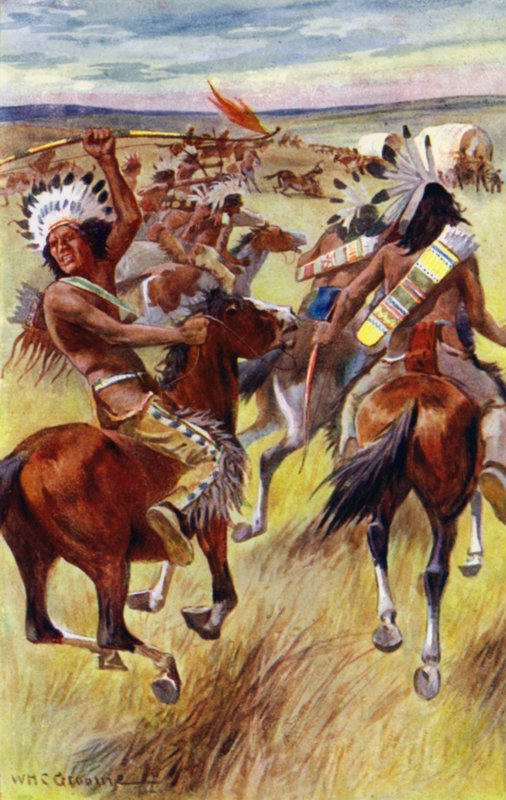 „Kłęby dymu i odgłos karabinów pokazały, że moi przyjaciele byli zdeterminowani, by się bronić” (kolor lito) autorstwa William Henry Charles Groome