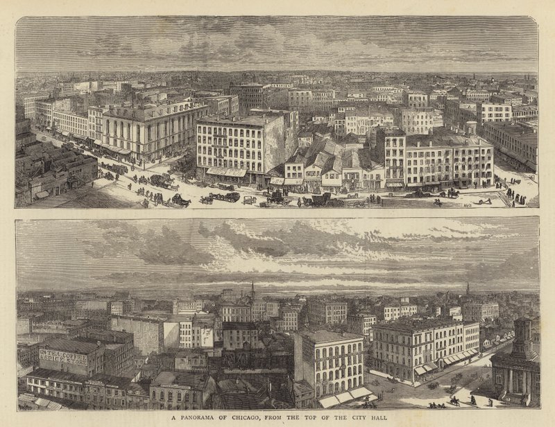 Panorama Chicago ze szczytu ratusza autorstwa William Henry James Boot