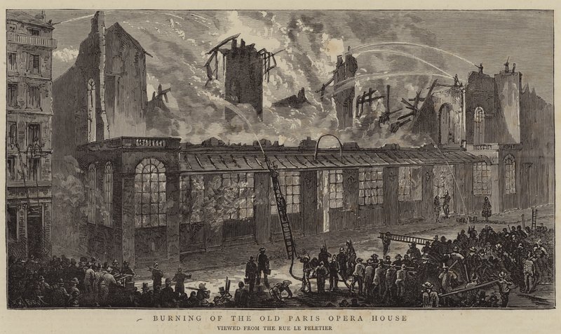 Spalenie starej Opery Paryskiej autorstwa William Henry James Boot