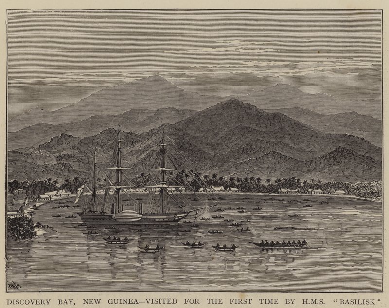 Discovery Bay, Nowa Gwinea, po raz pierwszy odwiedzona przez HMS Basilisk autorstwa William Henry James Boot