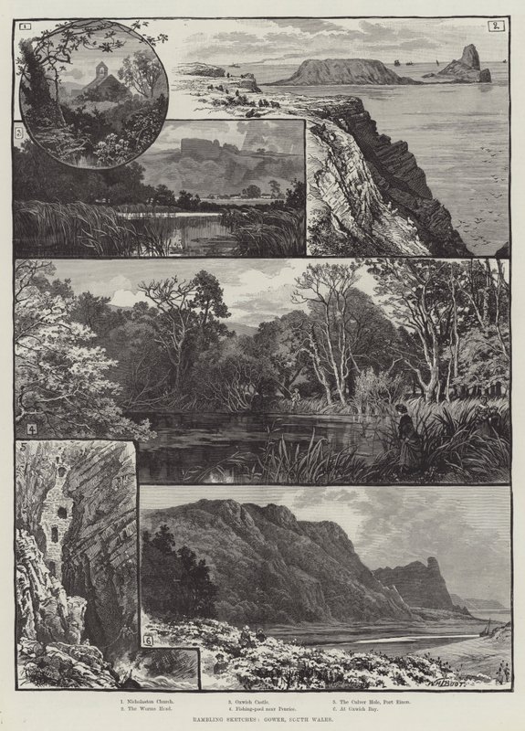Wędrujące szkice, Gower, Południowa Walia autorstwa William Henry James Boot