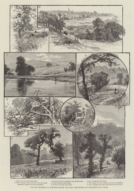 Nowe poszerzenie Hampstead-Heath, osiedle East Park i Parliament Hill Fields autorstwa William Henry James Boot