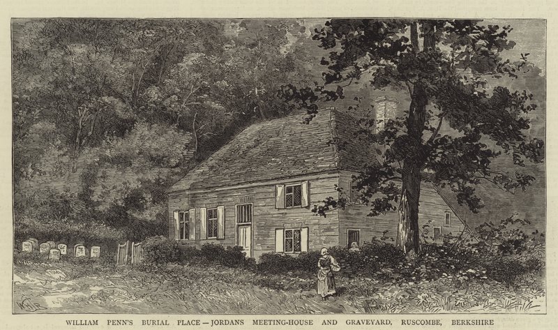 Miejsce pochówku Williama Penna, dom spotkań i cmentarz Jordans, Ruscombe, Berkshire autorstwa William Henry James Boot
