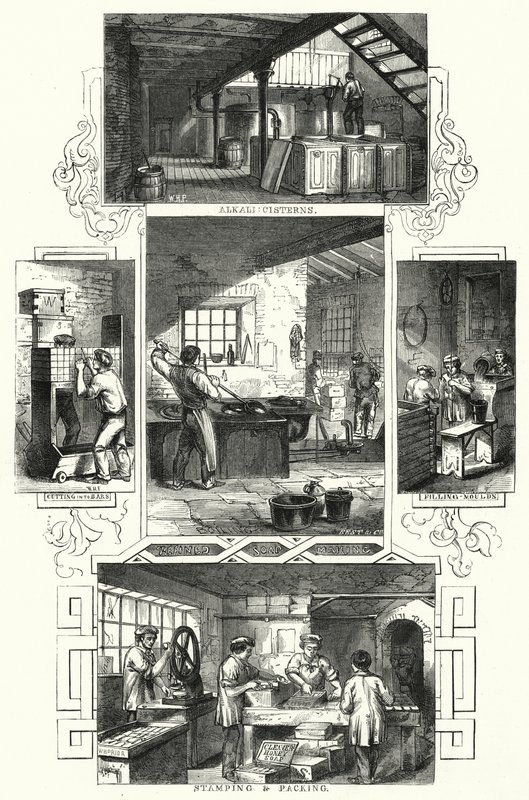 Produkcja mydła (grawerowanie) autorstwa William Henry Pike