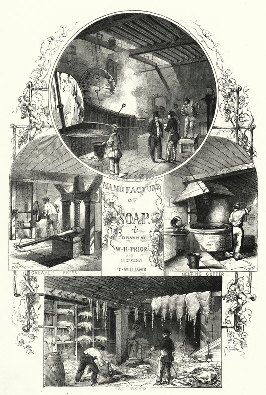 Produkcja mydła (grawerowanie) autorstwa William Henry Pike