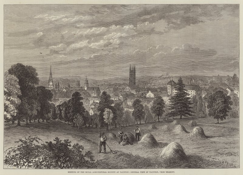 Spotkanie Królewskiego Towarzystwa Rolniczego w Taunton, widok ogólny Taunton, z Belmont autorstwa William Henry Pike